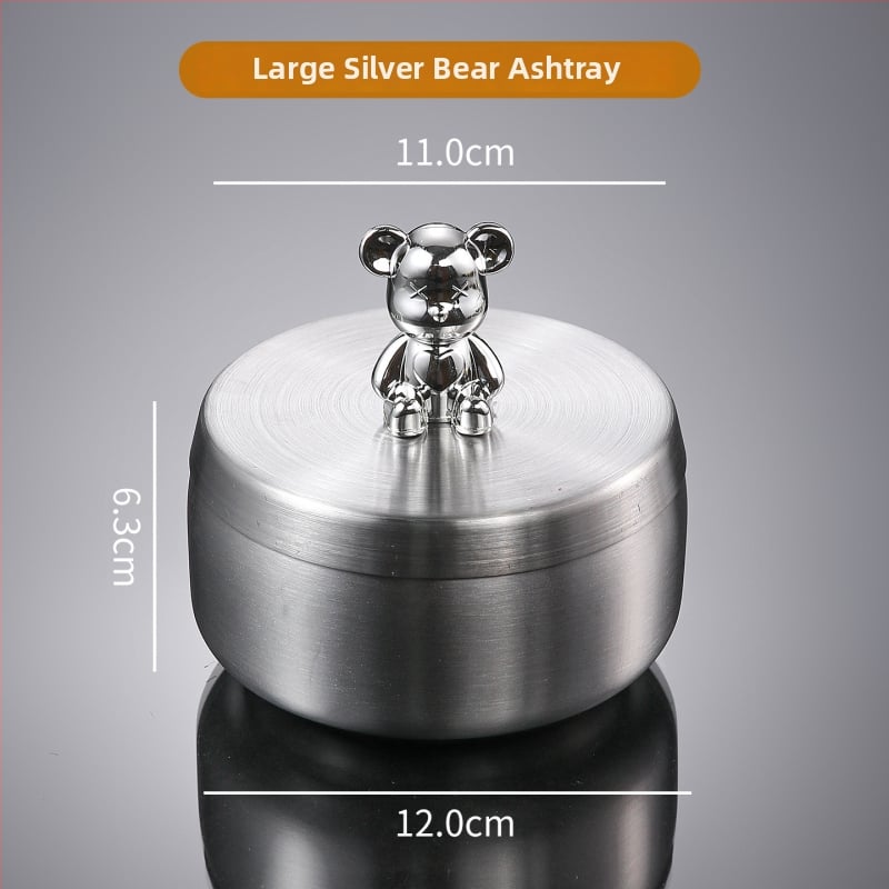 Cenușar din oțel inoxidabil cu capac, rezistent la vânt, anti-vărsare, imprimare cu logo