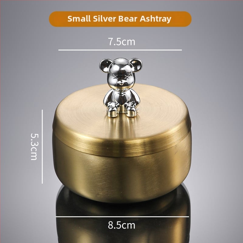 Cenușar din oțel inoxidabil cu capac, rezistent la vânt, anti-vărsare, imprimare cu logo