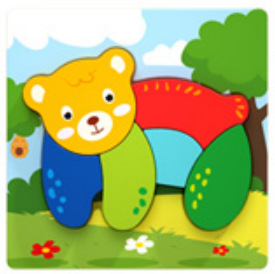 Puzzle 3D din lemn pentru sugari și copii mici, cu personalizare logo OEM