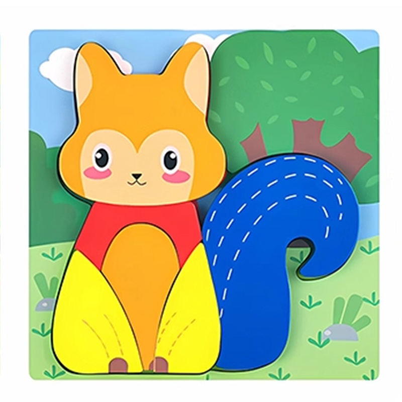 Puzzle 3D din lemn pentru sugari și copii mici, cu personalizare logo OEM