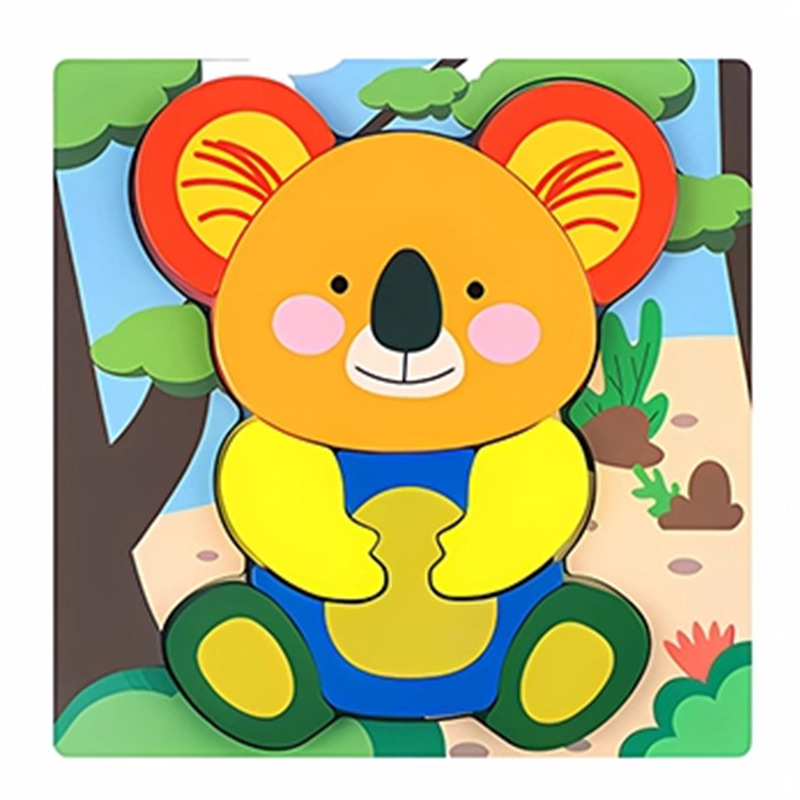 Puzzle 3D din lemn pentru sugari și copii mici, cu personalizare logo OEM