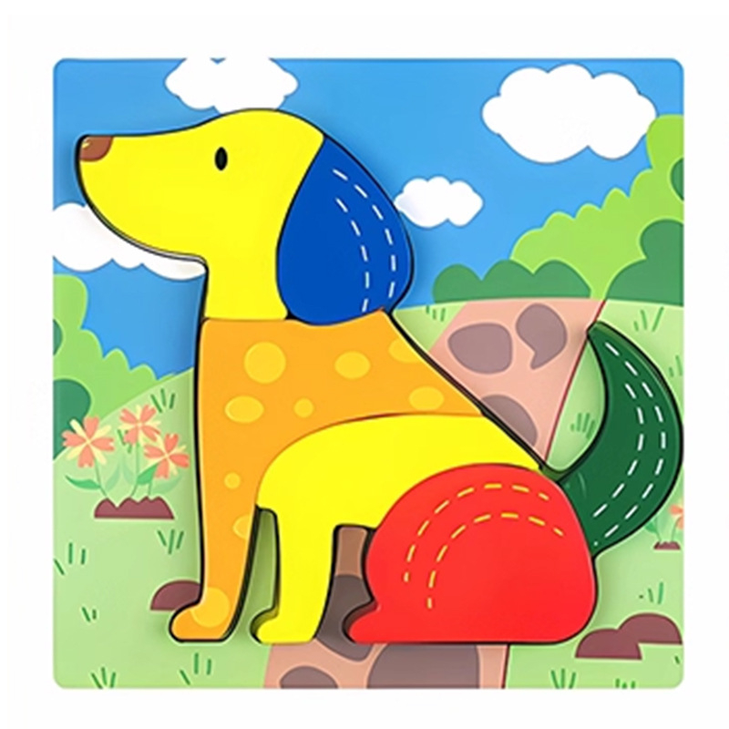 Puzzle 3D din lemn pentru sugari și copii mici, cu personalizare logo OEM