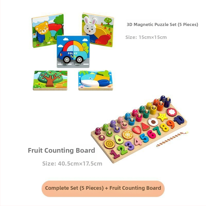 Puzzle 3D din lemn pentru sugari și copii mici, cu personalizare logo OEM