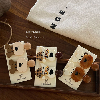 Clip Duckbill pentru păr – lucrat manual, materiale mixte, accesoriu pentru cap feminin, stil cremos dulce