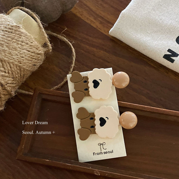 Clip Duckbill pentru păr – lucrat manual, materiale mixte, accesoriu pentru cap feminin, stil cremos dulce