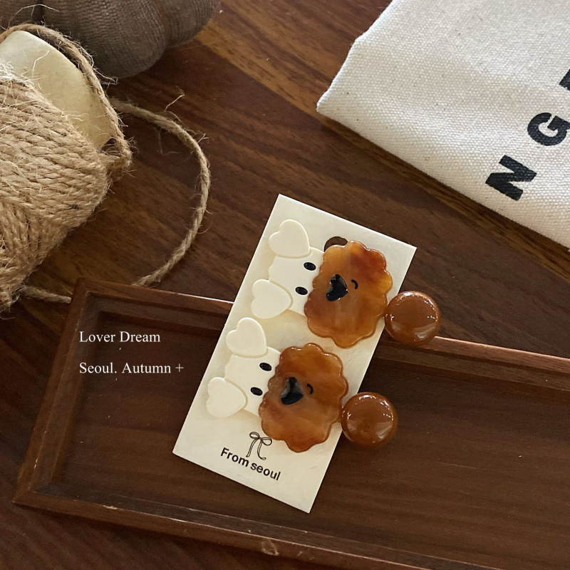 Clip Duckbill pentru păr – lucrat manual, materiale mixte, accesoriu pentru cap feminin, stil cremos dulce