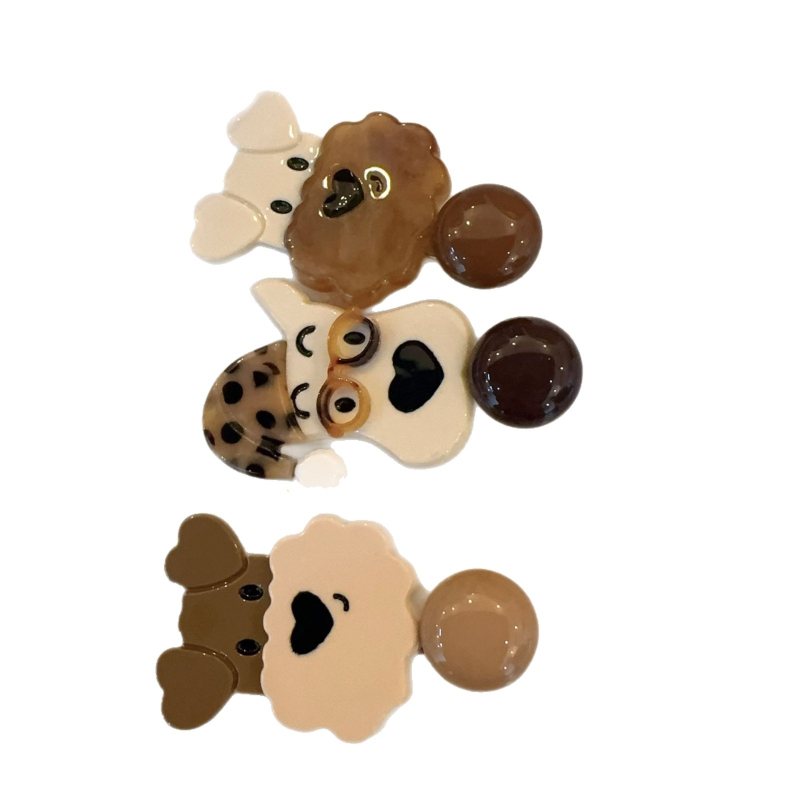 Clip Duckbill pentru păr – lucrat manual, materiale mixte, accesoriu pentru cap feminin, stil cremos dulce