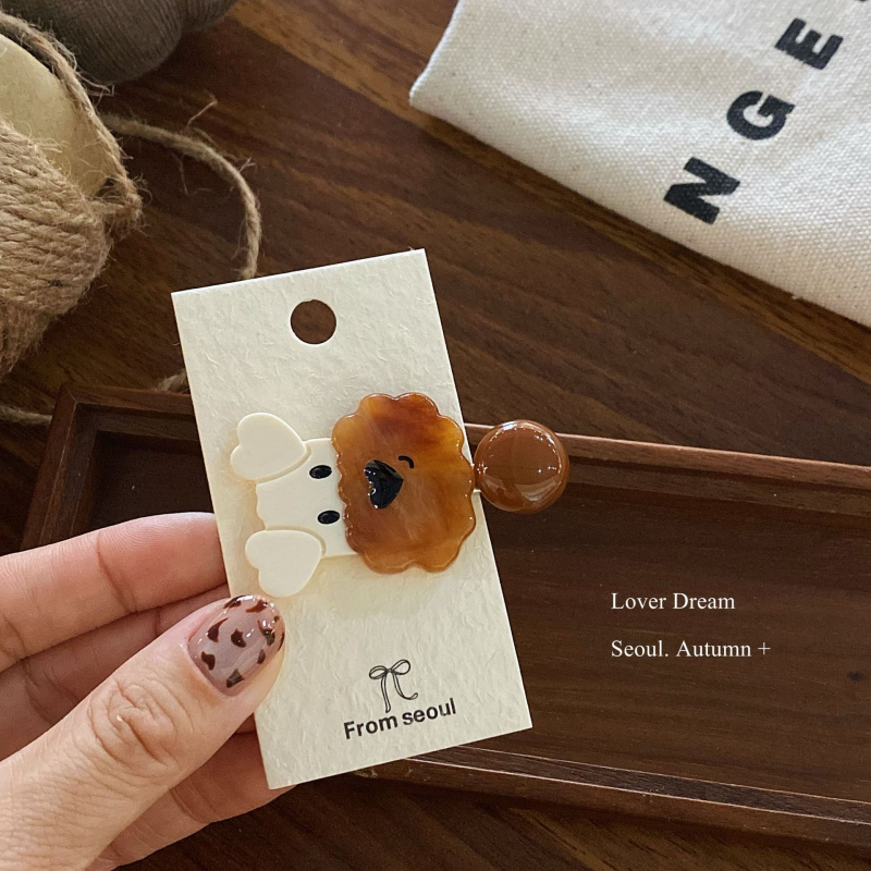 Clip Duckbill pentru păr – lucrat manual, materiale mixte, accesoriu pentru cap feminin, stil cremos dulce