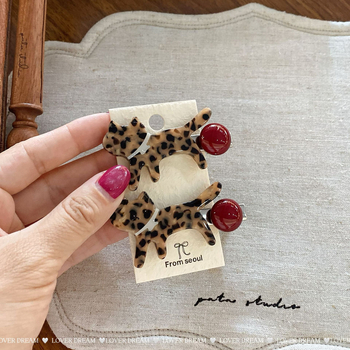 Clip de păr leopard, clip duckbill, lucrat manual, stil coreean, accesorii pentru femei