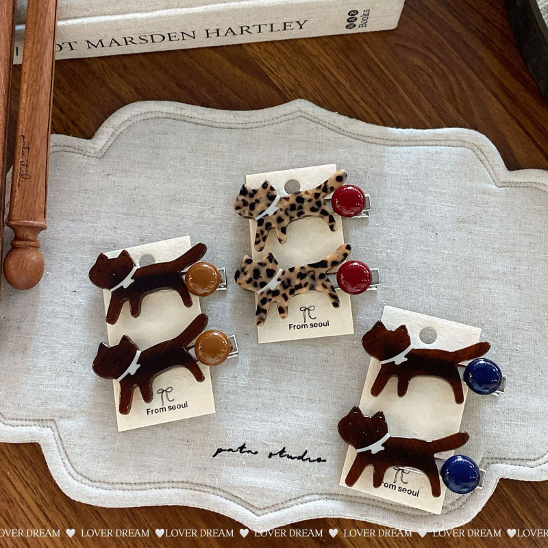 Clip de păr leopard, clip duckbill, lucrat manual, stil coreean, accesorii pentru femei