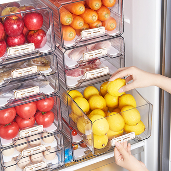 Cutie de depozitare pentru frigider cu sertar – Plastic, de calitate alimentară, LIZE, Stil Nordic