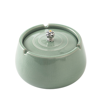 Scrumiera ceramică cu capac, stil minimalist de inspirație chineză, pentru birou sau casă, personalizare logo