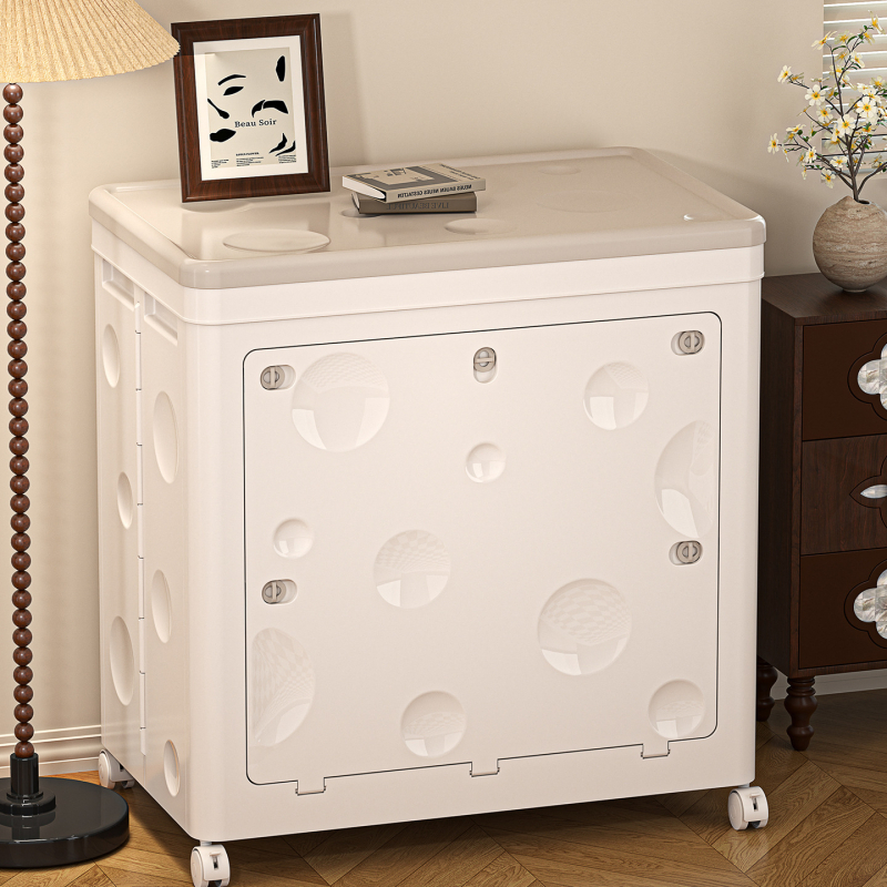 Cutie de depozitare pentru haine cu capac rabatabil, capacitate 150–200 L, plastic PP, pliabilă cu roți