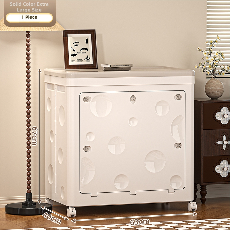 Cutie de depozitare pentru haine cu capac rabatabil, capacitate 150–200 L, plastic PP, pliabilă cu roți