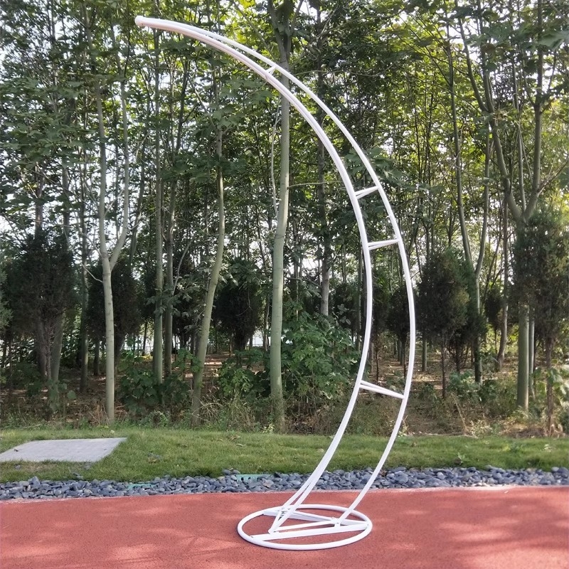 Arc de nuntă din fier, poartă în formă de coarne, decor pentru scenă, cadru circular