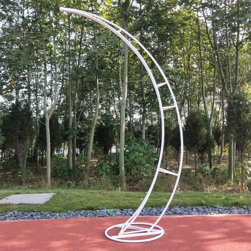 Arc de nuntă din fier, poartă în formă de coarne, decor pentru scenă, cadru circular