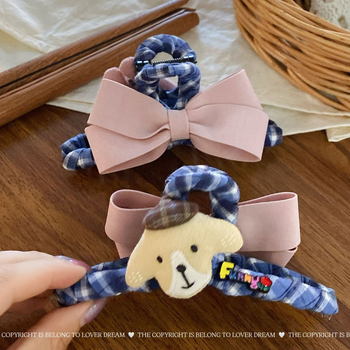 Clip de păr cu funda animată desenată – Handmade, Material mixt, Stil coreean, Fără inserții