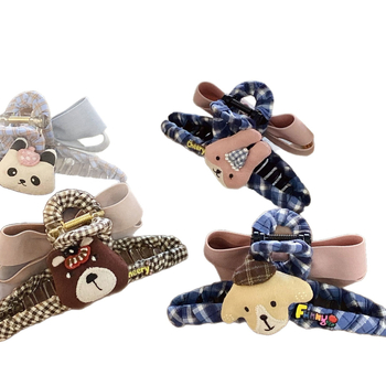 Clip de păr cu funda animată desenată – Handmade, Material mixt, Stil coreean, Fără inserții