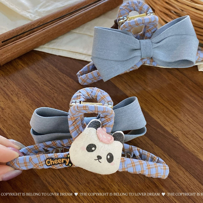 Clip de păr cu funda animată desenată – Handmade, Material mixt, Stil coreean, Fără inserții