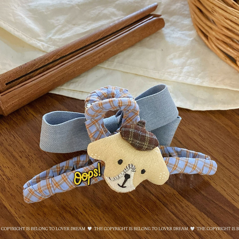 Clip de păr cu funda animată desenată – Handmade, Material mixt, Stil coreean, Fără inserții