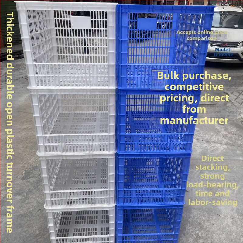 Hrubostenná otvorená plastová debna na skladové triedenie, vstrekované HDPP, skladateľný dutý kôš, hrúbka steny 2–8 mm, nosnosť 50, pre zeleninu a ovocie