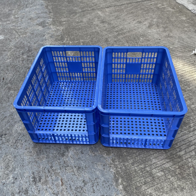 Ανοικτής κεφαλής πλαστικό καλάθι μεταφόρτωσης για αποθήκευση, χυτό με έγχυση HDPP, στοιβαζόμενο κενό καλάθι, τοίχωμα 2–8 mm, φορτίο 50, κατάλληλο για λαχανικά και φρούτα