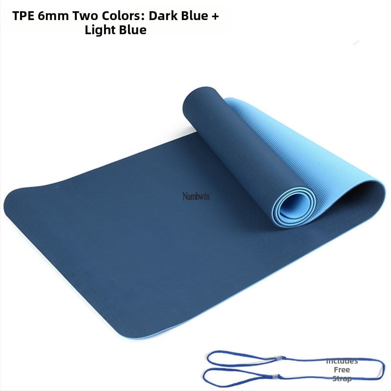 Saltea de yoga - Set de cinci piese cu bandă de întindere, latex, TPE, 6 mm