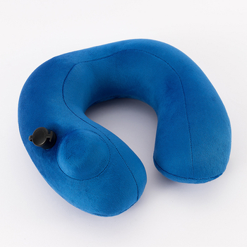 Φουσκωτή μαξιλαράκι λαιμού σε σχήμα U, Crystal Velvet ύφασμα, αναπνεόμενο, με επεξεργασία OEM, φουσκώνει με πάτημα, βάρος κάτω από 0,5 kg