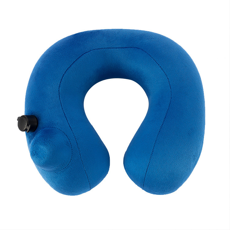 Φουσκωτή μαξιλαράκι λαιμού σε σχήμα U, Crystal Velvet ύφασμα, αναπνεόμενο, με επεξεργασία OEM, φουσκώνει με πάτημα, βάρος κάτω από 0,5 kg