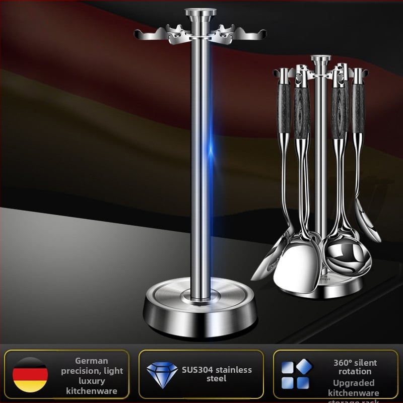 Raft rotativ pentru ustensile de bucătărie – oțel inoxidabil 304, multifuncțional, mobil, stil modern minimalist