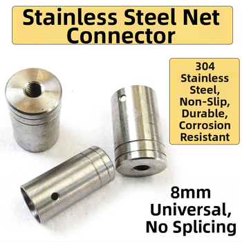Conector din oțel inoxidabil pentru capul de undiță cu plasă — diametre 16/19/24 mm; adâncime plasă 1; sarcină 1