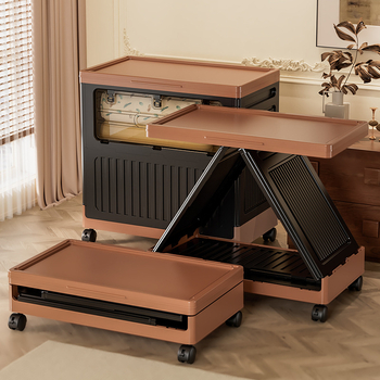 Cutie pliabilă pentru cărți din plastic PP cu ușă laterală, capacitate 90–100 L, cu roți, depozitare cărți multifuncțională