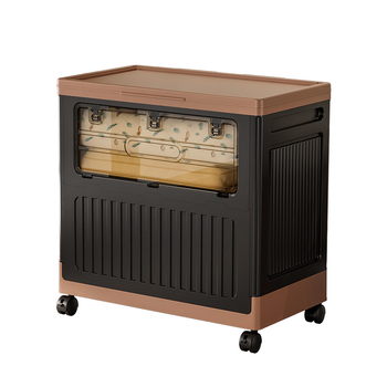 Cutie pliabilă pentru cărți din plastic PP cu ușă laterală, capacitate 90–100 L, cu roți, depozitare cărți multifuncțională