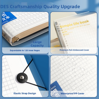 Caiet de compuneri cu foi detașabile, 60 de foi, 8 găuri, hârtie din pulpă de lemn