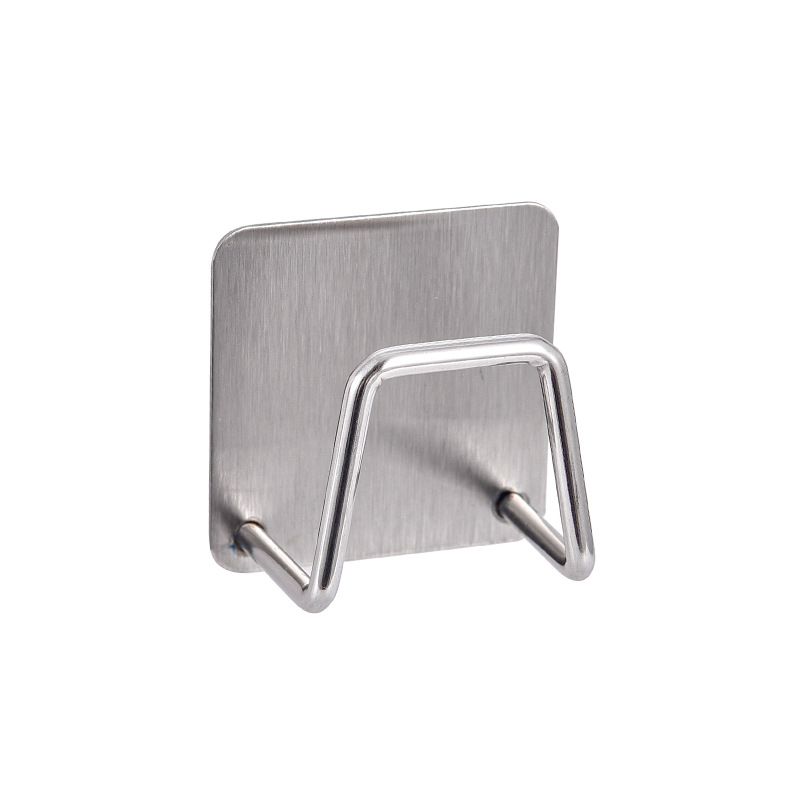 Suport din oțel inoxidabil pentru bureți și cârpe, montaj cu adeziv fără găuri, organizator multifuncțional