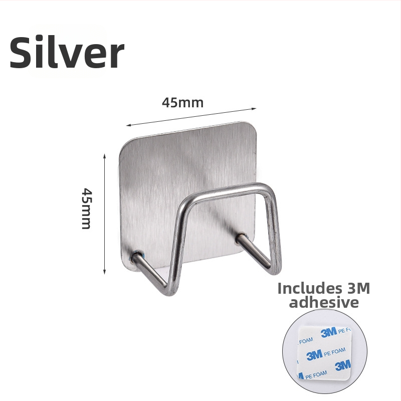 Suport din oțel inoxidabil pentru bureți și cârpe, montaj cu adeziv fără găuri, organizator multifuncțional