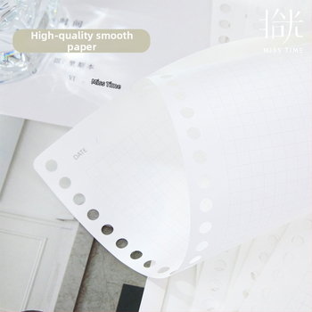 Serie de hârtie loose-leaf pentru refil, linii orizontale, compatibilă cu caiete cu 20 și 26 găuri, 60 de foi, hârtie reciclată