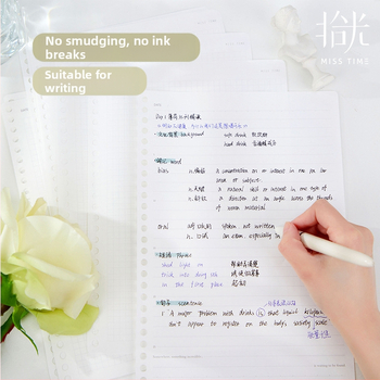 Serie de hârtie loose-leaf pentru refil, linii orizontale, compatibilă cu caiete cu 20 și 26 găuri, 60 de foi, hârtie reciclată