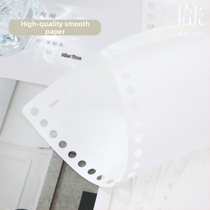 Serie de hârtie loose-leaf pentru refil, linii orizontale, compatibilă cu caiete cu 20 și 26 găuri, 60 de foi, hârtie reciclată