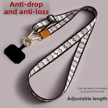 Λουράκι κινητού με νάιλον ιμάντα, πολυεστερικό σκοινί, μεταλλική αγκράφα, υφαντή κατασκευή, unisex