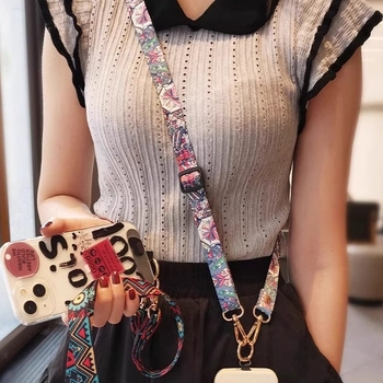 Λουράκι κινητού με νάιλον ιμάντα, πολυεστερικό σκοινί, μεταλλική αγκράφα, υφαντή κατασκευή, unisex