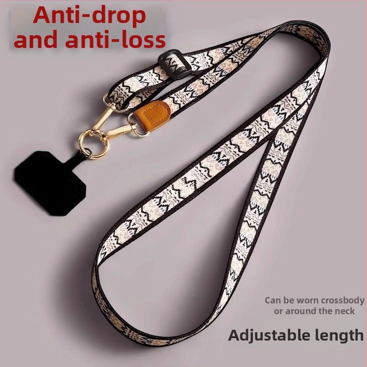 Λουράκι κινητού με νάιλον ιμάντα, πολυεστερικό σκοινί, μεταλλική αγκράφα, υφαντή κατασκευή, unisex