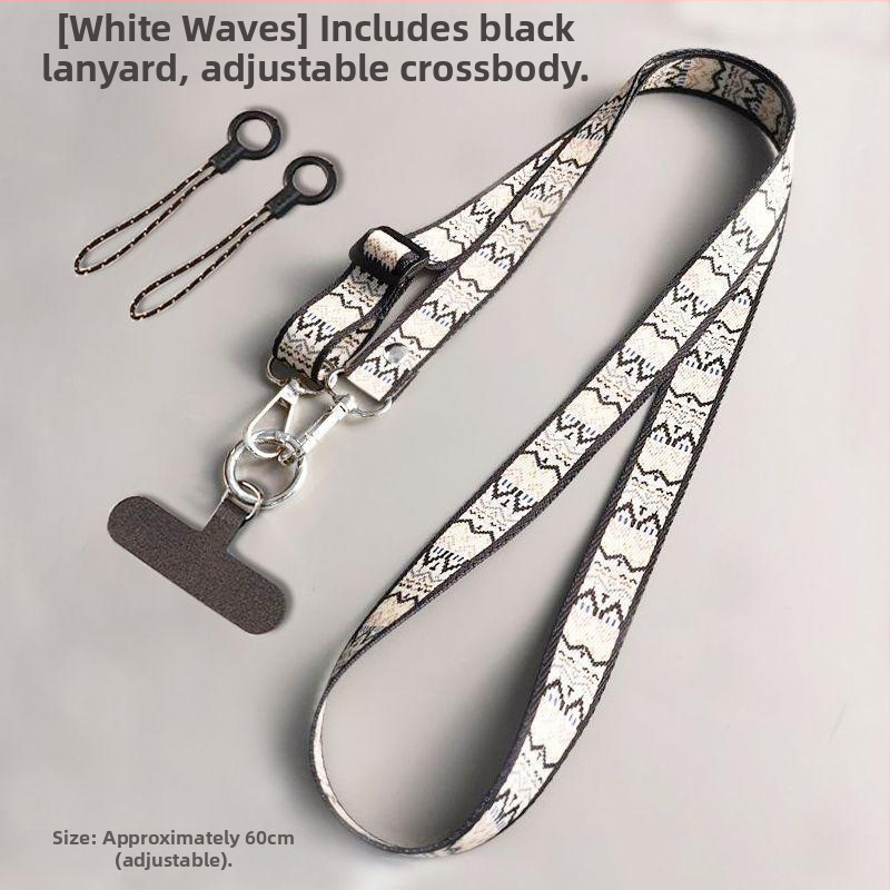 Λουράκι κινητού με νάιλον ιμάντα, πολυεστερικό σκοινί, μεταλλική αγκράφα, υφαντή κατασκευή, unisex