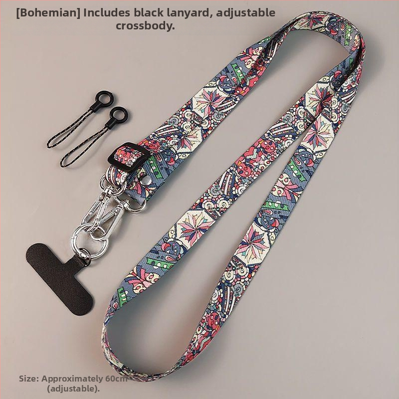 Λουράκι κινητού με νάιλον ιμάντα, πολυεστερικό σκοινί, μεταλλική αγκράφα, υφαντή κατασκευή, unisex