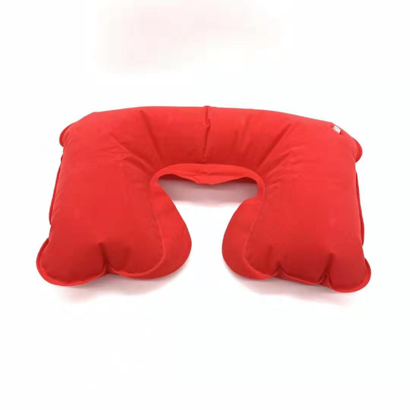 Teijin PVC flokano napuhavajuće putno jastuk u obliku U, punjenje plinom, Crystal Velvet tkanina, za odrasle