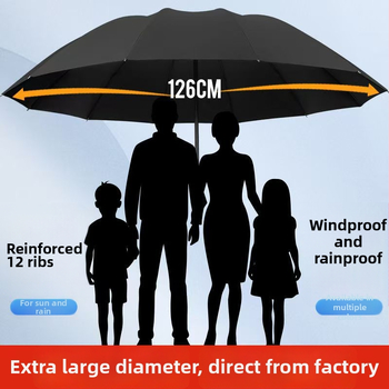 Ομπρέλα, με 12 ακτίνες, αναδιπλούμενη, χειροκίνητο άνοιγμα/κλείσιμο, UPF>50 UV προστασία, ύφασμα 190T, δυνατότητα εκτύπωσης λογοτύπου