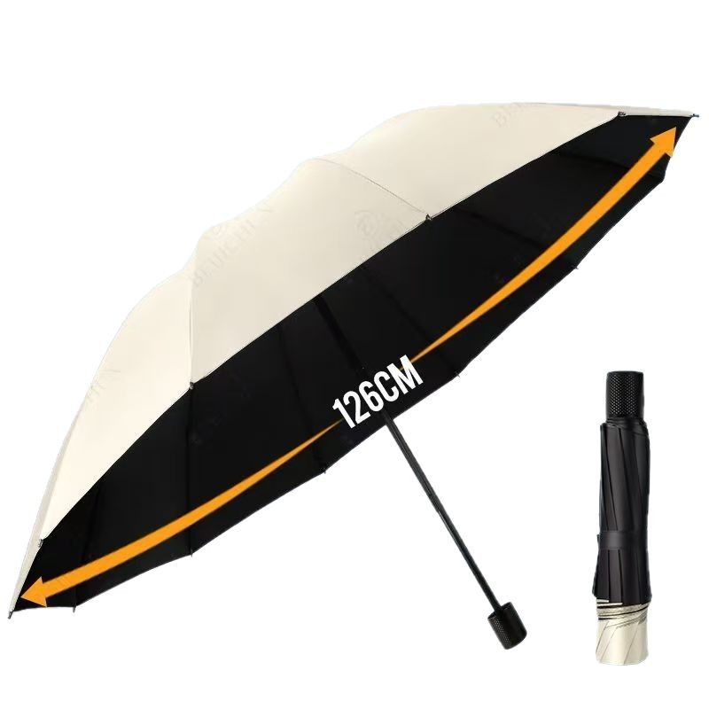 Ομπρέλα, με 12 ακτίνες, αναδιπλούμενη, χειροκίνητο άνοιγμα/κλείσιμο, UPF>50 UV προστασία, ύφασμα 190T, δυνατότητα εκτύπωσης λογοτύπου