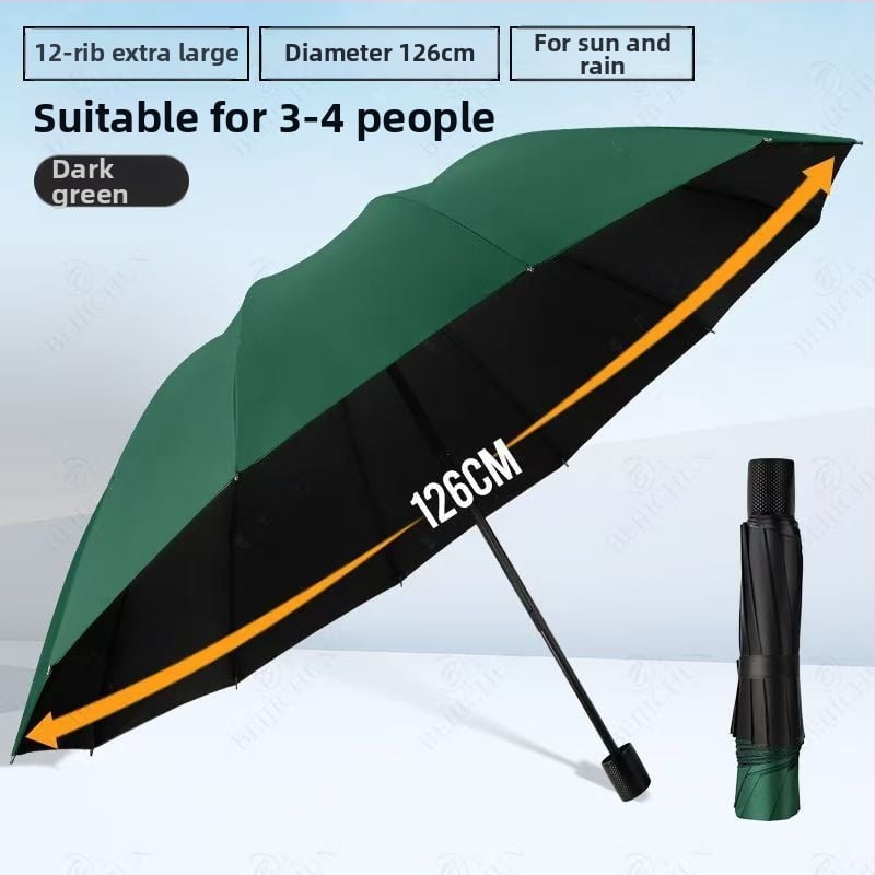 Ομπρέλα, με 12 ακτίνες, αναδιπλούμενη, χειροκίνητο άνοιγμα/κλείσιμο, UPF>50 UV προστασία, ύφασμα 190T, δυνατότητα εκτύπωσης λογοτύπου