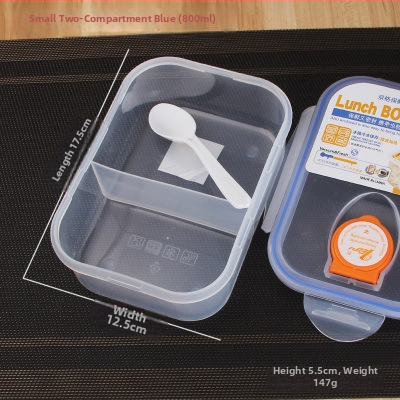 Cutie de prânz din PP plastic, formă dreptunghiulară, compatibilă cu microunde, capac etanș, păstrează prospețimea