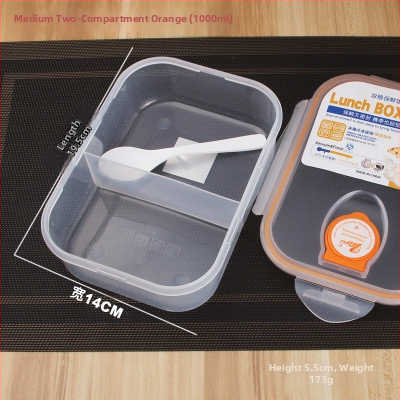 Cutie de prânz din PP plastic, formă dreptunghiulară, compatibilă cu microunde, capac etanș, păstrează prospețimea